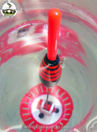 Foto vista desde la parte superior, vemos el corcho perfectamente plomado.{/