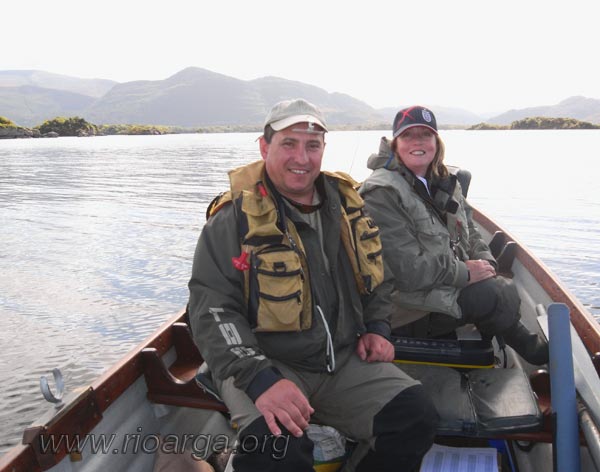 Con Susan antes de empezar la última manga en el lago Leane con-susan